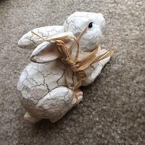 Vintage bunny rabbit with twine bow springtime decor